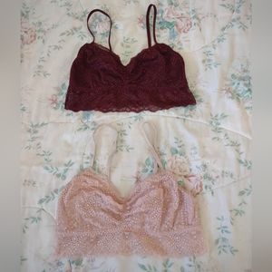 Lot of 2 VS PINK Lace Bralettes
